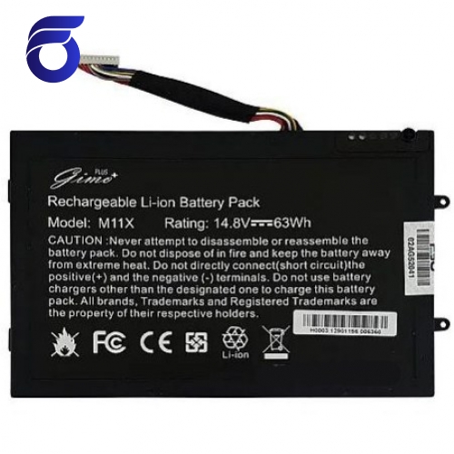 Battery Laptop Dell AlienWare M11X_PT6V8 Black-Internal Gimo Plus-63Wh    باتری لپ تاپ دل AlienWare M11X_PT6V8 Gimo plus مشکی داخلی-63 وات ساعت   باتری  لپ تاپ دل    نمایندگی فروش قطعلت لپ تا