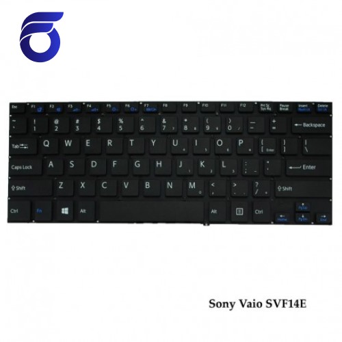 کیبورد لپ تاپ سونی Sony Vaio SVF14E Laptop Keyboard مشکی-اینتر کوچک-بدون فریم