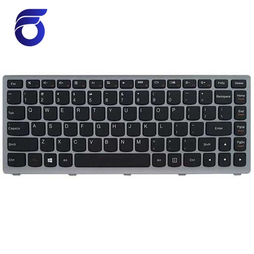 کیبورد لپ تاپ لنوو IdeaPad Z400 مشکی-با فریم نقره ای