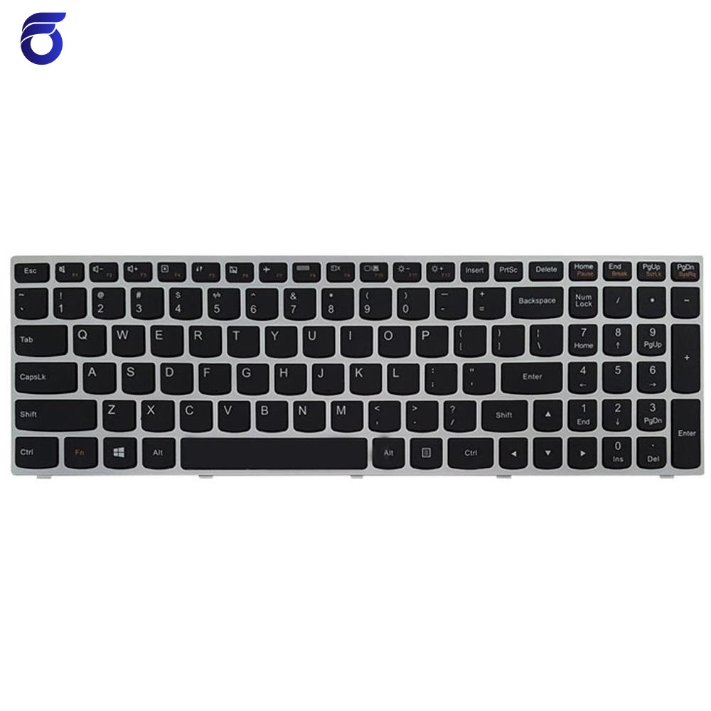 کیبورد لپ تاپ لنوو IdeaPad G50-70 مشکی-با بک لایت-با فریم نقره ای