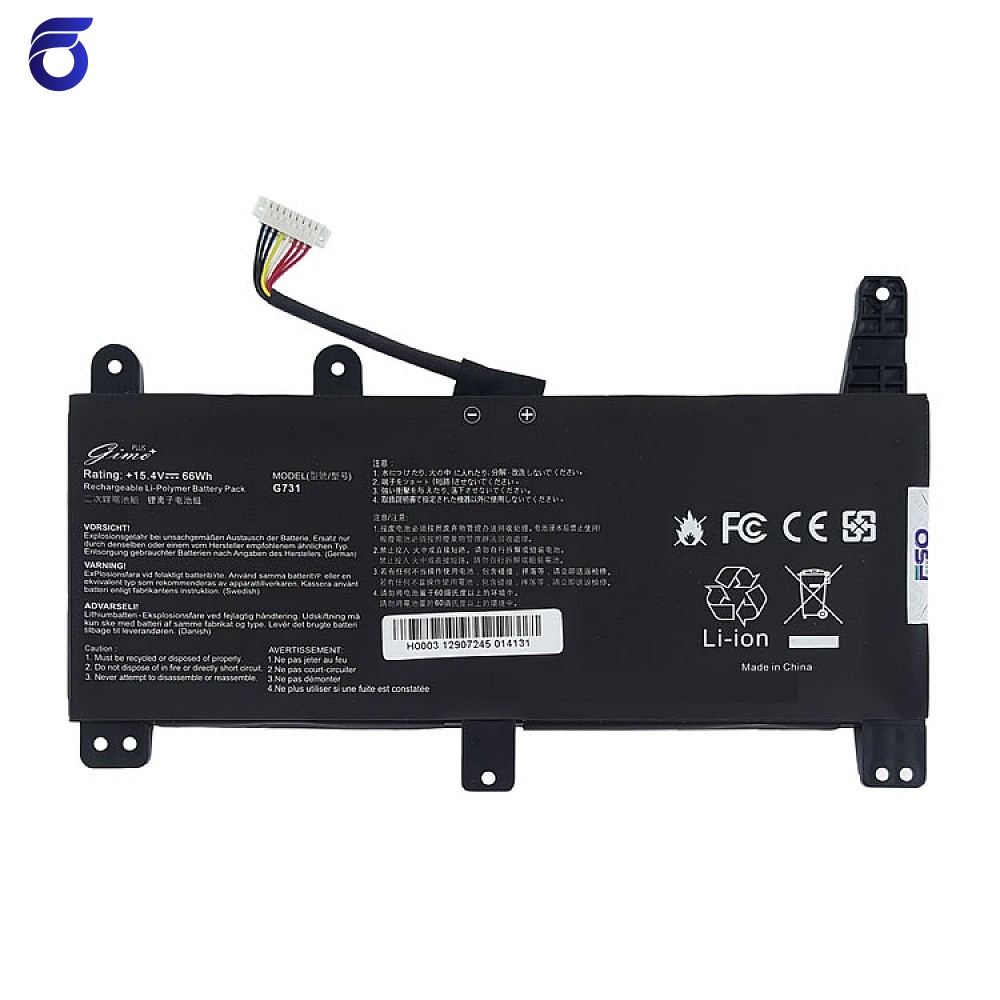 باتری لپ تاپ ایسوس ROG Strix G731_C41N1731_Gimo Plus مشکی داخلی-66 وات ساعت