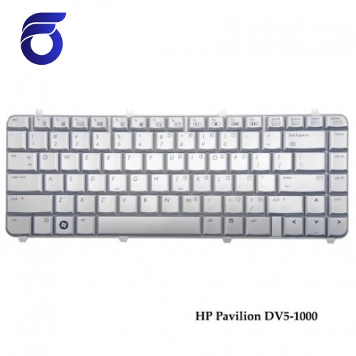 کیبورد لپ تاپ اچ پی DV5-1000 نقره ای HP Pavilion DV5-1000 Laptop Keyboard