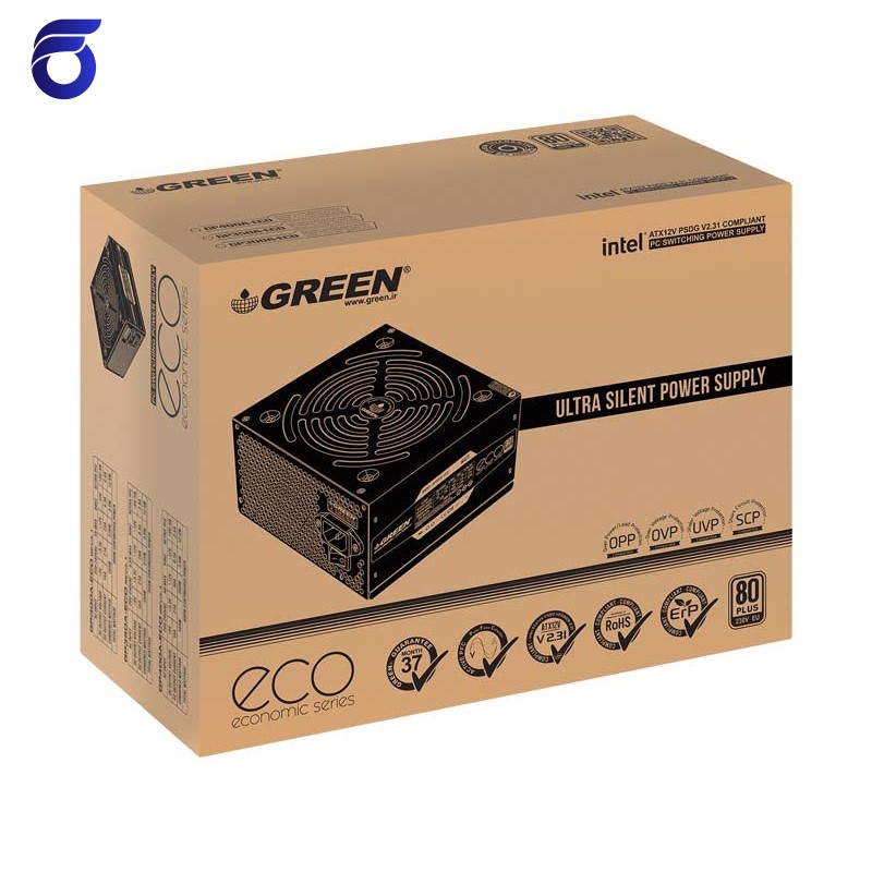منبع تغذیه گرین مدل Green GP300A-ECO Rev3.1