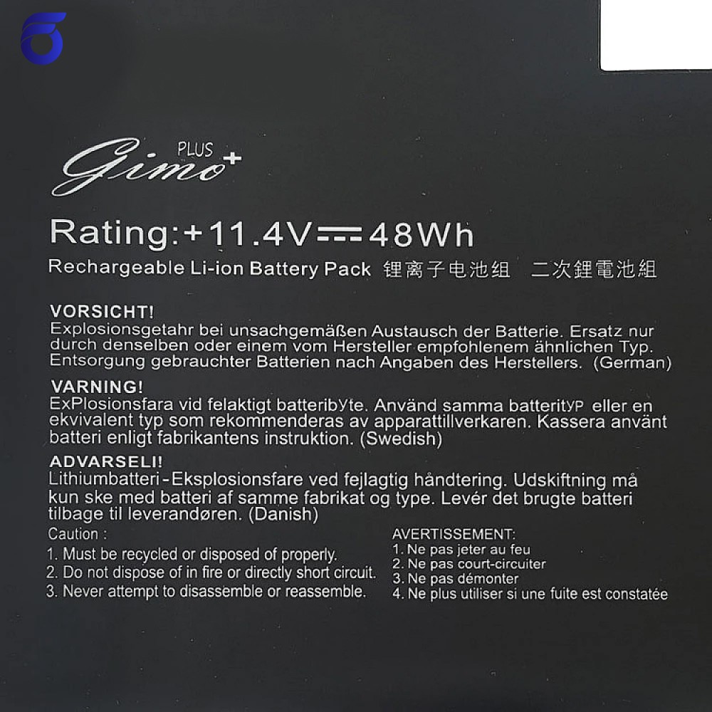 باتری لپ تاپ ایسوس ZenBook UX510UW_B31N1534_Gimo Plus مشکی داخلی-48 وات ساعت