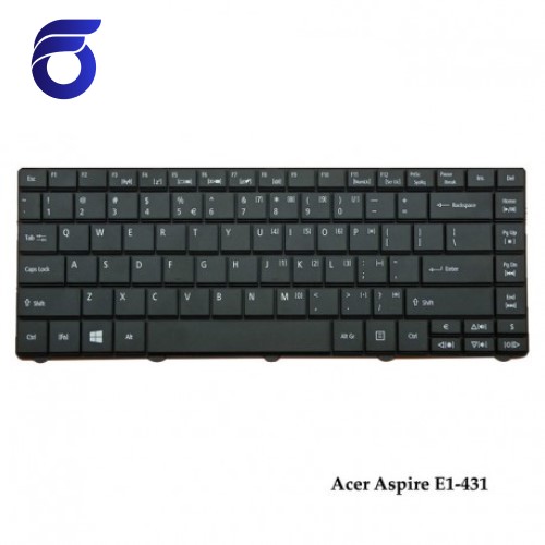کیبورد لپ تاپ ایسر Acer Aspire E1-431 Laptop Keyboard مشکی-اینتر کوچک-بدون فریم