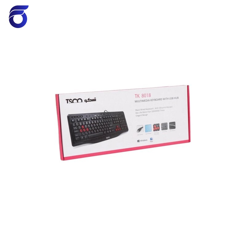 کیبورد با سیم تسکو مدل TSCO TK 8018