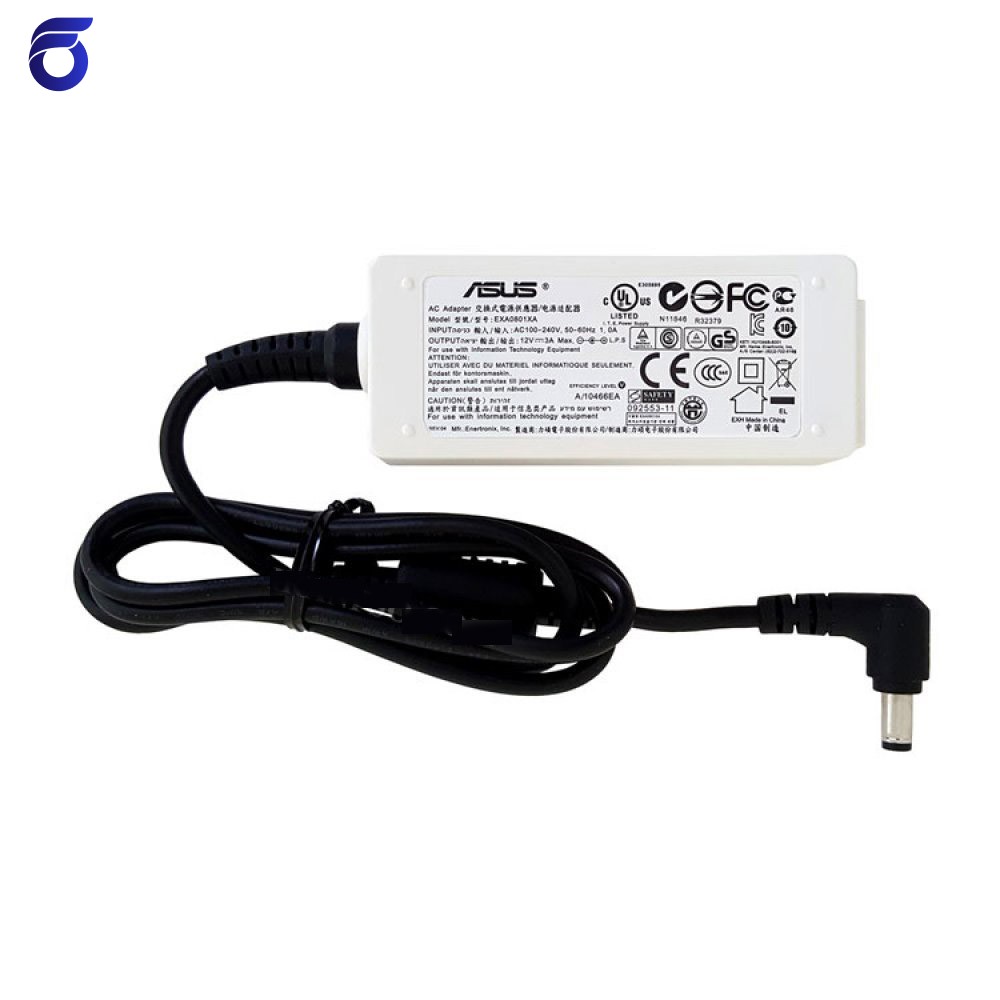 آداپتور لپ تاپ ایسوس 12V 3A Gimo Plus کابل دوتایی