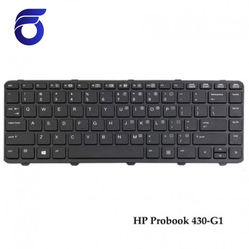 کیبورد لپ تاپ اچ پی HP Probook 430-G1 Laptop Keyboard مشکی-بافریم-فلت پهن