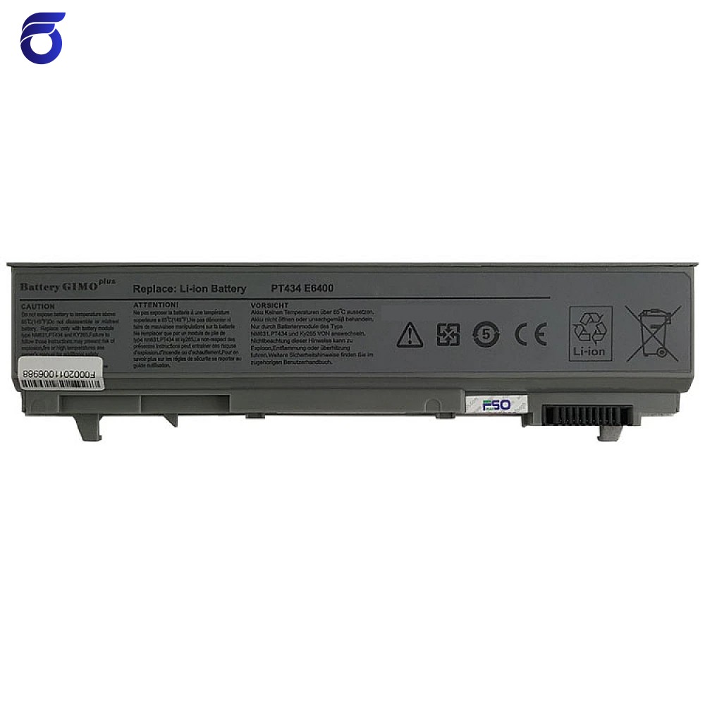 باتری لپ تاپ دل Latitude E6400-6Cell Gimo plus نقره ای-49 وات ساعت