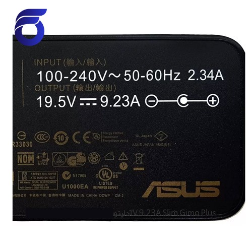 آداپتور لپ تاپ ایسوس 19.5V 9.23A Slim Gimo Plus